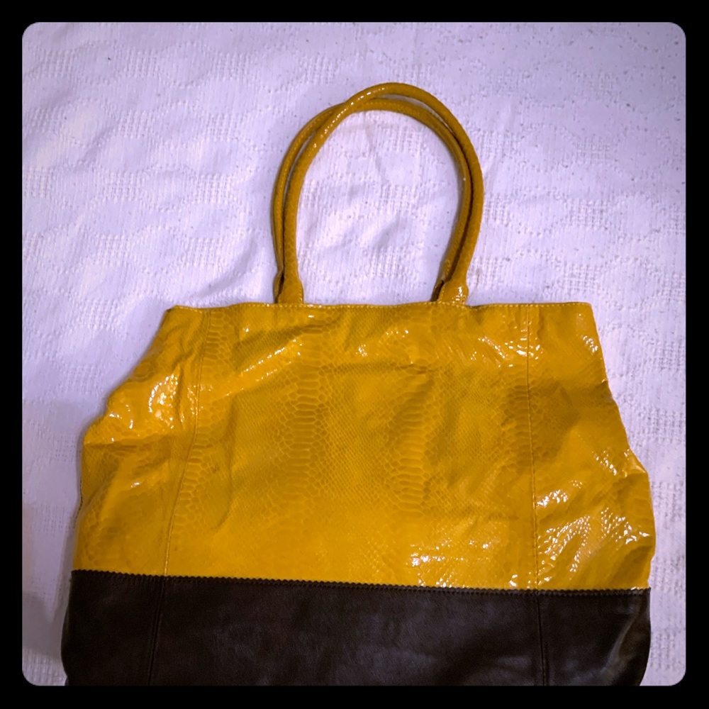 Leather travel or carrying bag.